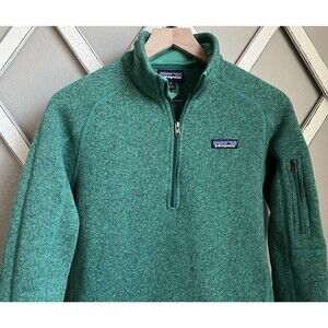 Patagonia Women's M Better Sweater 1/4 Zip Fleece Pullover Jacket 25617 - Green